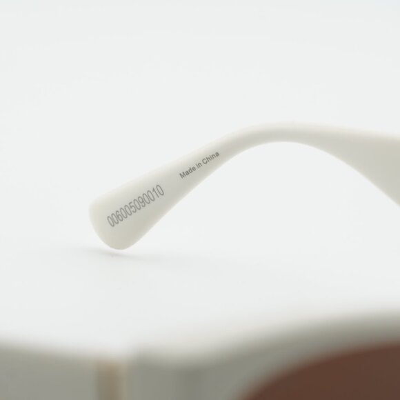 Max Mara MM0132 21E Sunglasses White Cat Eye Frame, Brown Lenses